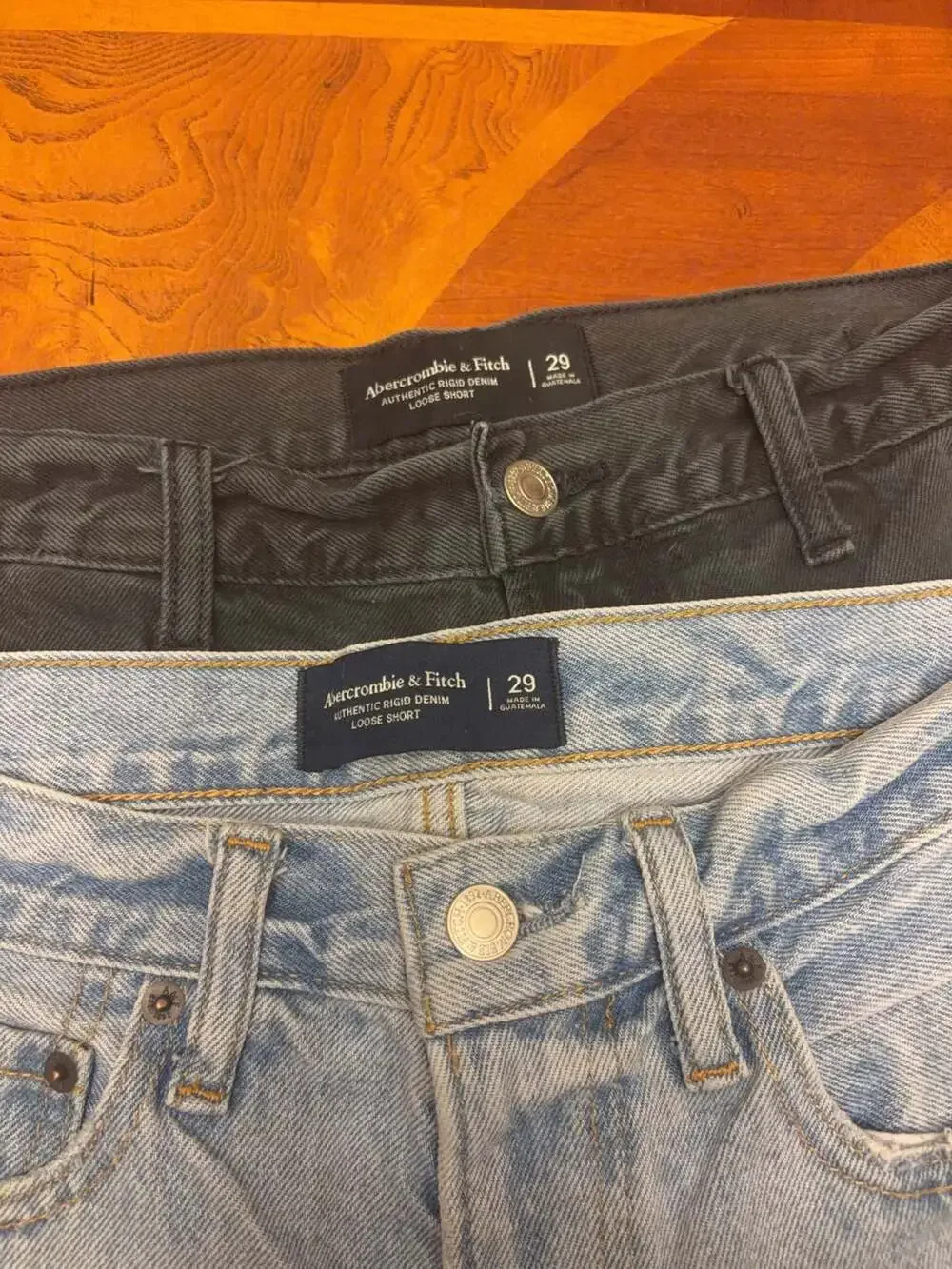 Abercrombie & Fitch Authentic Rigid Denim Loose Shorts Size 29 (Set of 2) - Picture 2 of 3